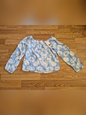 SO Women's Blue and White Square Neck Crop Top  Brand new
